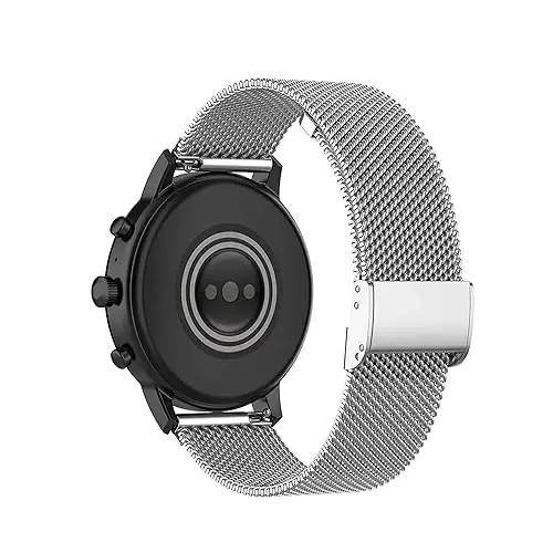 E ECSEM Metal Bands Compatible for TOZO S6/S5/S3 Women Men Stainless Steel Mesh Adjustable Watch Strap Replacement Wristband for TOZO S6 S5 S3 Smart Watch Accessories - 1