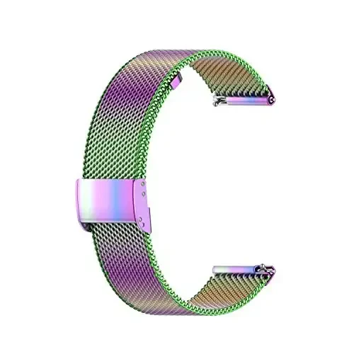 E ECSEM Metal Bands Compatible for TOZO S6/S5/S3 Women Men Stainless Steel Mesh Adjustable Watch Strap Replacement Wristband for TOZO S6 S5 S3 Smart Watch Accessories - 4