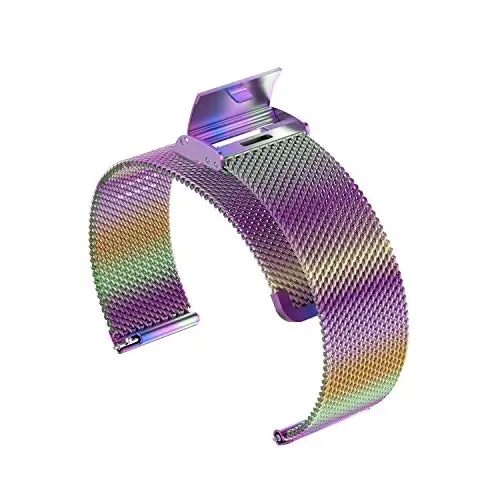 E ECSEM Metal Bands Compatible for TOZO S6/S5/S3 Women Men Stainless Steel Mesh Adjustable Watch Strap Replacement Wristband for TOZO S6 S5 S3 Smart Watch Accessories - 3