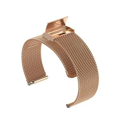 E ECSEM Metal Bands Compatible for TOZO S6/S5/S3 Women Men Stainless Steel Mesh Adjustable Watch Strap Replacement Wristband for TOZO S6 S5 S3 Smart Watch Accessories - MODAZONE (1)
