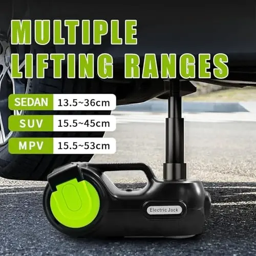 E-HEELP 5 Ton 12V Elektrikli Hidrolik Kriko Kiti (Kaldırma: 5.3-14.17 inç), Darbeli Anahtar ve Şişirme Pompası, LCD Ekran ve Lastik Basınç Göstergesi ile SUV, Sedan, MPV için | Yol Kenarı Lastik Servisinde Gerçek Zamanlı Basınç İzleme - 6
