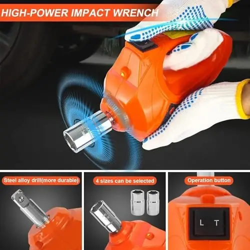 E-HEELP Electric Car Jack Kit 5 Ton 12V Hydraulic with Wrench, 6.1-20.86 in | For SUVs, MPVs, Sedans and Trucks; Suited to Tire Changes, Garage Repair and Roadside Emergencies - 3