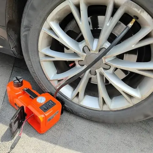 E-HEELP Electric Car Jack Kit 5 Ton 12V with Inflator, 6.1-17.7 in Lift | Portable Setup for SUVs, Sedans and MPVs; Suited to Tire Changes, Garage Repair and Emergency Lifting - 6