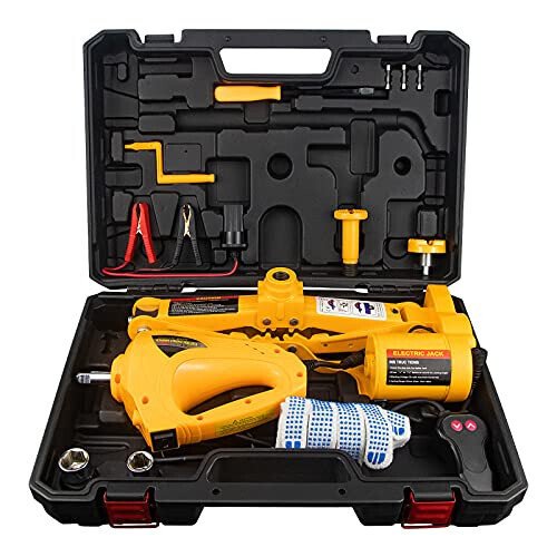 E-HEELP Electric Scissor Car Jack - SUV, Sedan & Tire Changing uchun zarbli kalit bilan 3 Ton 12V - E-HEELP