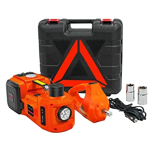 E-HEELP Elektr Avtomobil Domkrati To'plami 5 Tonna 12V Kalit bilan, 6.1-17.7 dyuym | Yo'ltanlamaslar, MPV, Sedan va Yuk mashinalari uchun; Shinalarni almashtirish, garaj ta'mirlash va yo'l bo'yida foydalanish uchun ideal - E-HEELP