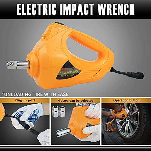 E-HEELP Electric Scissor Car Jack - 3 Ton 12V with Impact Wrench for SUV, Sedan & Tire Changing - 5