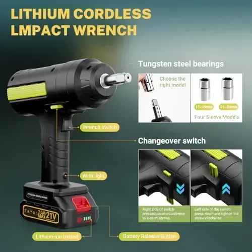 E-HEELP Simsiz Elektrik Gidravlik Avtomobil Krati 5 ton Lithium Batareyasi bilan Simsiz Impakt Kaliti O'z ichiga oladi Qayta zaryadlanuvchi Sensorli Krati Bir-biri ichida Samarali Avtomobilga Xizmat Ko'rsatish uchun Portativ Asboblar to'plami - 1