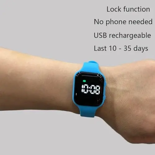 e-vibra Vibrating Alarm Watch Water Resistant Wake Up Wristband Silent Medical Reminder Watch - with Timer and 15 Daily Alarms - 1