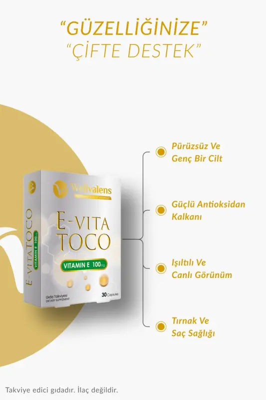 E-vita Toco (Vitamin E Acetate 100mg) 30 Capsules - 2