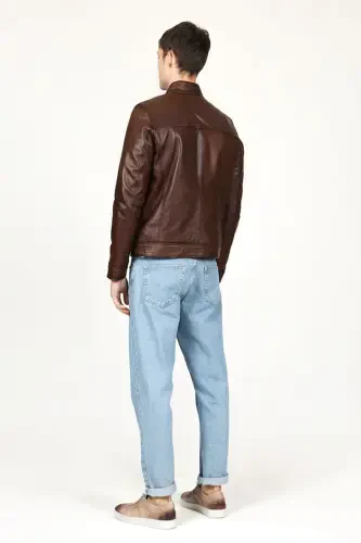 E1084 Genuine Leather Men's Jacket - 4