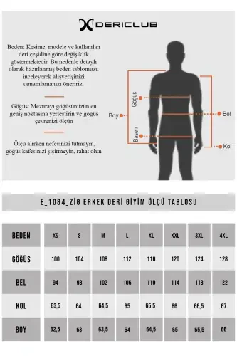 E1084 Haqiqiy Teri Erkak Ko'ylagi Kashtan - KASHTAN - 6