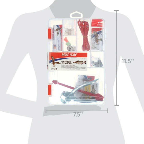 Eagle Claw Catfish Tackle Kit, 38 Pieces of Assorted Tackle - 8