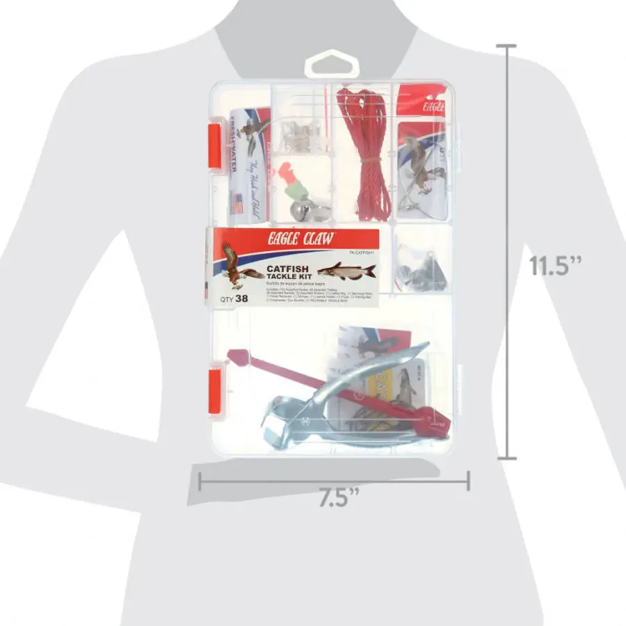 Eagle Claw Catfish Tackle Kit, 38 Pieces of Assorted Tackle - 8