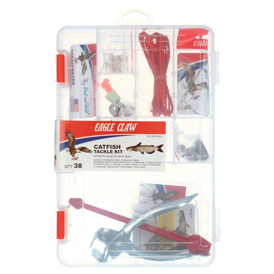 Eagle Claw Catfish Tackle Kit, 38 xil turdagi anjomlar - 1
