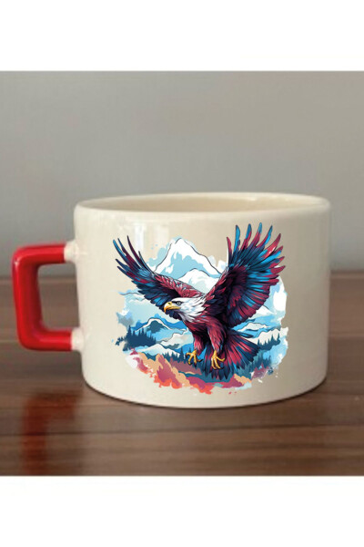 Eagle Printed Mug Cup Gift Products - Ceramic Tea, Coffee Gift Mug - LILI HEDIYELIK