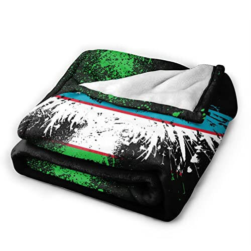 Eagle Uzbekistan Flag Flannel Fleece Throw Blanket, Cozy Couch Blanket, Softest Super Fluffy Bed Plush Blanket Throw 50