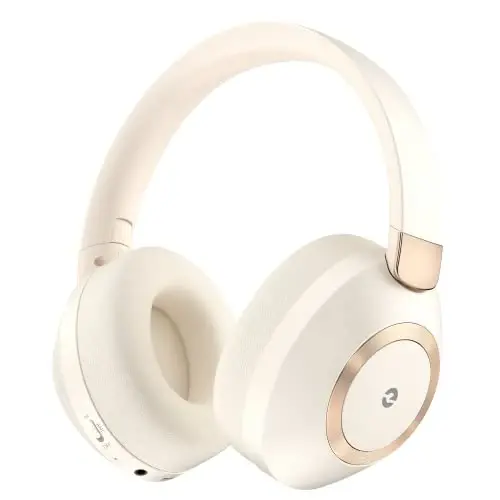 EAORUL Active Noise Cancelling Headphones, 100H Playtime Headphones Wireless Bluetooth, Bluetooth Headphone with Microphone, Over- Ear Wireless Headphone with Deep Bass for Travel - 1
