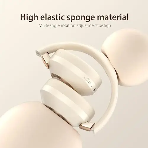 EAORUL Active Noise Cancelling Headphones, 100H Playtime Headphones Wireless Bluetooth, Bluetooth Headphone with Microphone, Over- Ear Wireless Headphone with Deep Bass for Travel - 2