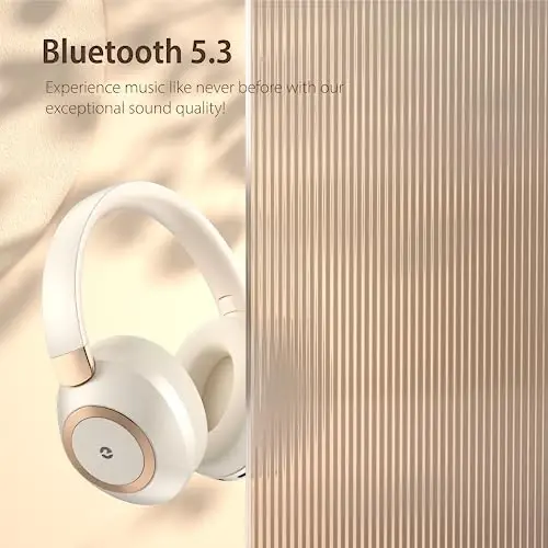 EAORUL Active Noise Cancelling Headphones, 100H Playtime Headphones Wireless Bluetooth, Bluetooth Headphone with Microphone, Over- Ear Wireless Headphone with Deep Bass for Travel - 4
