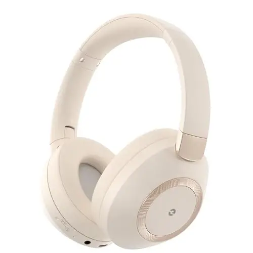 EAORUL Active Noise Cancelling Headphones, 100H Playtime Headphones Wireless Bluetooth, Bluetooth Headphone with Microphone, Over- Ear Wireless Headphone with Deep Bass for Travel - 1