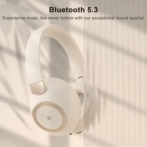 EAORUL Active Noise Cancelling Headphones, 100H Playtime Headphones Wireless Bluetooth, Bluetooth Headphone with Microphone, Over- Ear Wireless Headphone with Deep Bass for Travel - 4