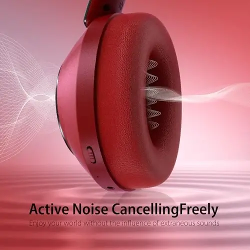 EAORUL Headphones Wireless Bluetooth, 100H Playtime Active Noise Cancelling Headphones, Bluetooth Headphone with Mic, Over Ear Wireless Headphone with Deep Bass - 4