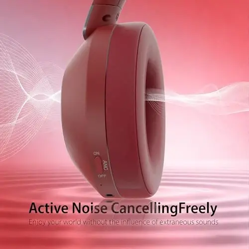 EAORUL Headphones Wireless Bluetooth, 100H Playtime Active Noise Cancelling Headphones, Bluetooth Headphone with Mic, Over Ear Wireless Headphone with Deep Bass - 2