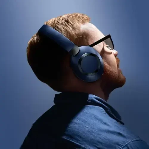 EAORUL shovqinni bekor qiluvchi naushniklar, 100 soatlik simsiz Bluetooth naushniklar, mikrofonli Bluetooth naushniklar, sayohat uchun chuqur basli quloq ustidagi simsiz naushniklar (ko'k) - 3