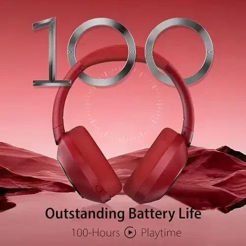 EAORUL Simsiz Bluetooth quloqchinlari, 100 soatlik oʻyin vaqti faol shovqinni bekor qiluvchi quloqchinlar, mikrofonli Bluetooth quloqchin, chuqur basli quloq ustidagi simsiz quloqchin - 2