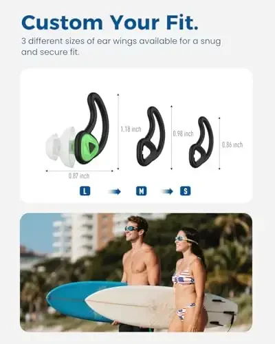 Ear Plugs for Swimming–2 Pairs Soft Silicone Reusable Waterproof Earplugs for Adults & Men Women, Custom Fit for Swimmers Ear, Pool, Beach, Snorkeling, Surfing, Kickboard Training(Green) - 3
