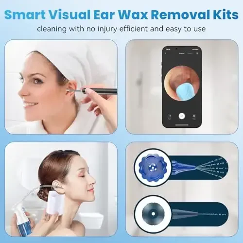 Ear Wax Removal - Ear Cleaner - Ear Camera - FSA HSA Eligible - Ear Wax Removal Kit - Ear Wax Removal Tool Camera - 1080HD Effective for Cleaning Ear Wax Build-Up - 3
