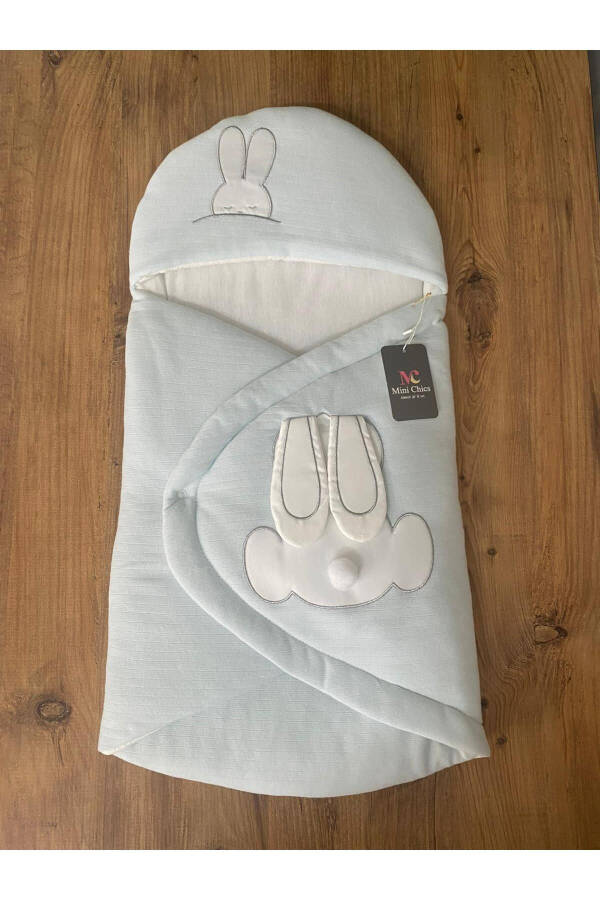 Eared Rabbit Embroidered Baby Swaddle 71×40 - 1