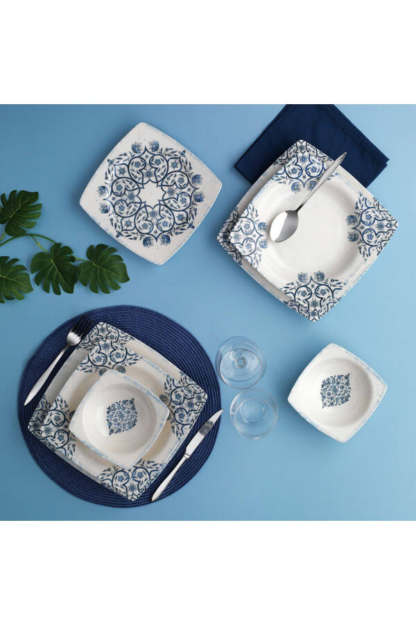 Earth Dinner Set 24 Pieces - Blue - 1