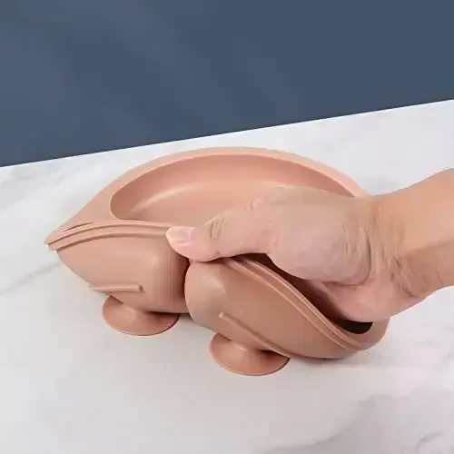 Eascrozn Suction Plates for Baby 3 pack, Stay Put Divided Toddler Plates, 100% Food Grade Silicone Baby Plates, BPA Free, Baby Feeding Supplies, Microwave & Dishwasher Safe - 5