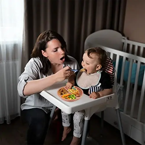 Eascrozn Suction Plates for Baby 3 pack, Stay Put Divided Toddler Plates, 100% Food Grade Silicone Baby Plates, BPA Free, Baby Feeding Supplies, Microwave & Dishwasher Safe - 2