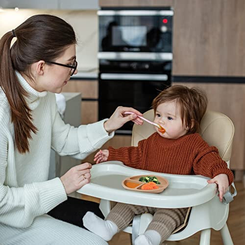 Eascrozn Toddler Plates 3 Pack, Divided Suction Plates for Baby, 100% Food Grade Silicone Baby Plates, Non-Slip, Baby Led Weaning Supplies, Microwave & Dishwasher Safe - 3