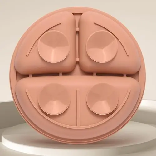 Eascrozn Silicone Baby Feeding Set, 2 Pack Divided Suction Plates for Baby, 2 Pack Spoons and Forks Set Baby Eating Essentials, Feeding Supplies for Toddler Utensils, BPA Free - 5