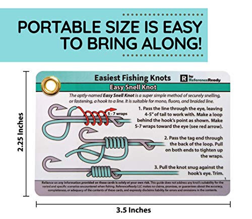 Easiest Fishing Knots - Waterproof Guide to 12 Simple Fishing Knots | How to Tie Practical Fishing Knots & Includes Mini Carabiner | Perfect for Beginners - 6