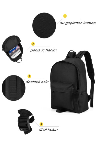 Eastpak Model Two-Compartment Black Waterproof Middle School-High School Backpack - 2