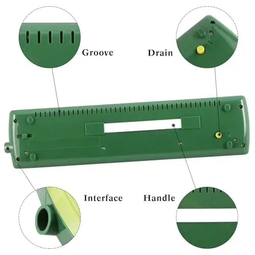 EASTROCK 32 Key Melodica Instrument Air Piano Keyboard Soprano Melodica with 2 Mouthpieces Tube Sets Carrying Bag for Beginners Adults Gift Green - 4