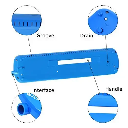 EastRock 32 Key Melodica Instrument Keyboard Soprano Piano Style with Mouthpiece Tube Sets and Carrying Bag for Beginners Adults Gift Blue - 5