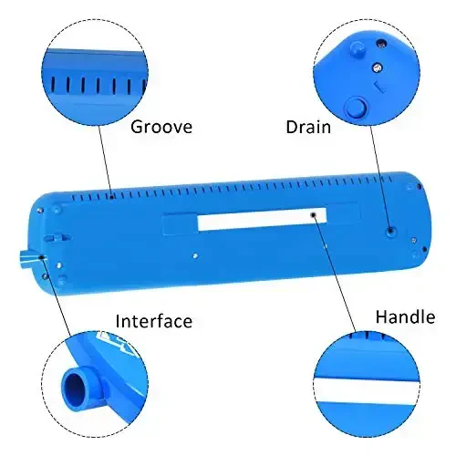 EastRock 37 Key Melodica Instrument Keyboard Soprano Piano Style with Mouthpiece Tube Sets and Carrying Bag for Beginners Adults Gift Blue - 5