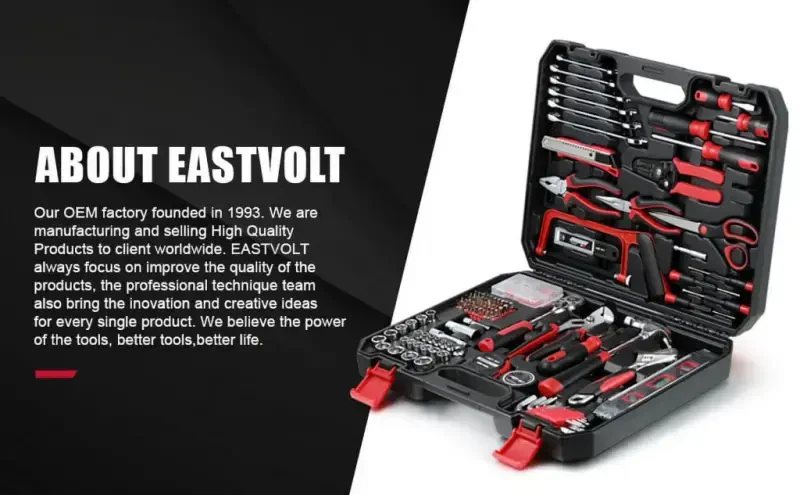 Eastvolt 218-Piece Household Tool Kit, Auto Repair Tool Set, Tool Kits for Homeowner, Plier, Screwdriver Set, Socket Kit and Toolbox Storage Case - 6