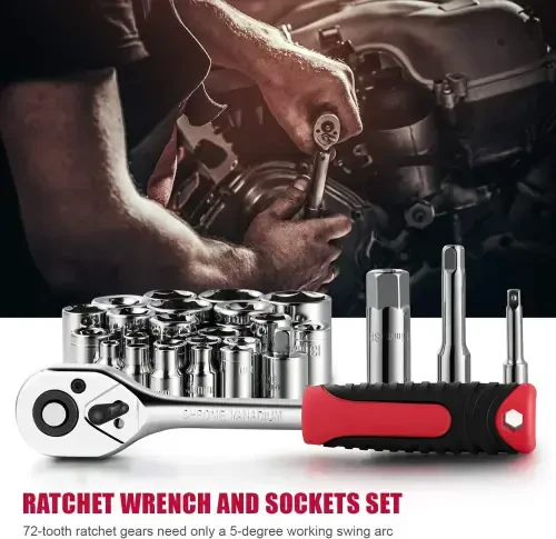 Eastvolt 218-Piece Household Tool Kit, Auto Repair Tool Set, Tool Kits for Homeowner, Plier, Screwdriver Set, Socket Kit and Toolbox Storage Case - 9