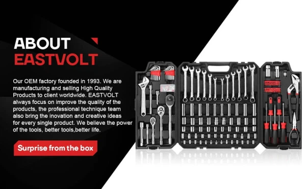 Eastvolt, Chrome Vanadium Finish Portable Tool Set, 248 Piece - 7