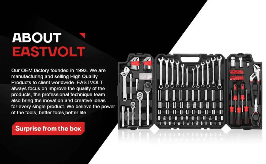 Eastvolt, Chrome Vanadium Finish Portable Tool Set, 248 Piece - 7