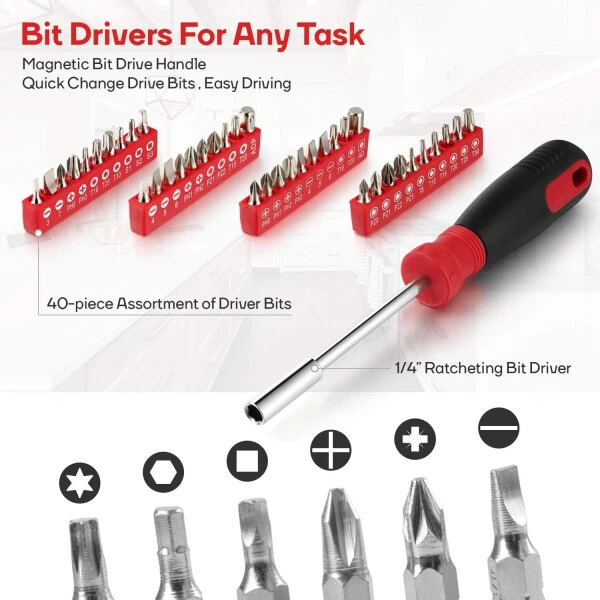 Eastvolt, Chrome Vanadium Finish Portable Tool Set, 248 Piece - 9