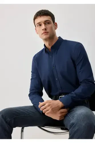 Easy Iron Navy Shirt Slim Fit - 2