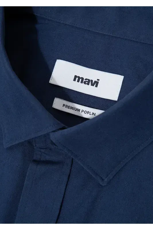Easy Iron Navy Shirt Slim Fit - 8