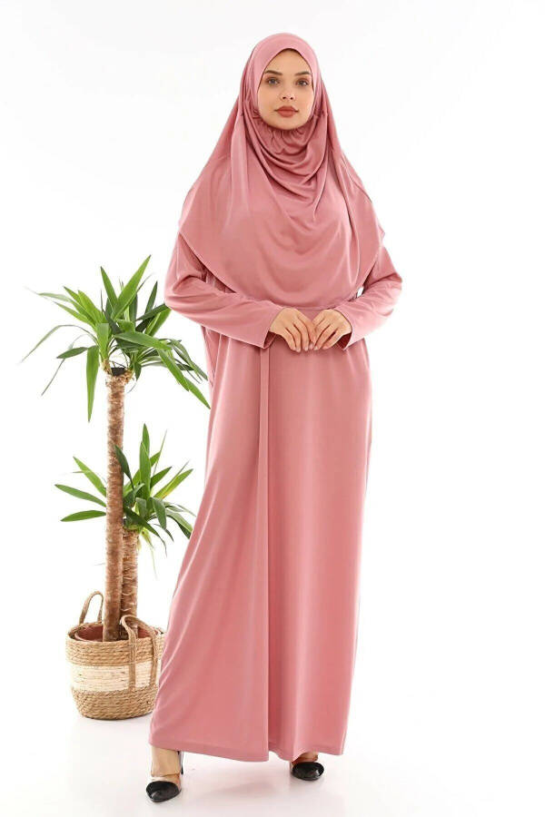 Easy-to-Wear One Piece Prayer Dress Rose Pink - 1